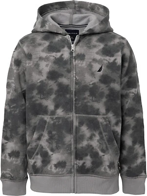 Nautica Boys Zip Up Gray Hoodie Sweatshirt Signature Logo,Grey, Size M5 - Image 1 of 2
