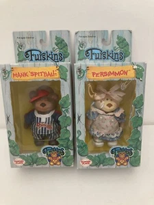 2 New Vtg 1986 Furskins Panosh Place Plush Toy Persimmon & Hank Spitball Boxed - Picture 1 of 16