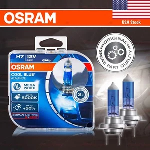 2x H7 477 OSRAM COOL BLUE ADVANCE Bulb DuoBox +50% 5000K MEGA WHITE for LOW BEAM - Picture 1 of 10