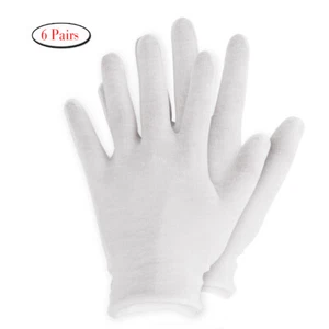 12pcs Soft 100% Cotton Work Gloves Antique Eczema Hand Spa Cosmetic Inspection - Picture 1 of 12
