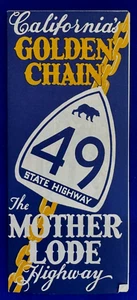 Vintage 1960s Golden Chain State Highway 49 The Mother Lode California Map 1 - Picture 1 of 5