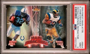 1999 Finest Main Attractions Edgerrin James Marshall Faulk Refractor PSA 9 RC - Picture 1 of 2