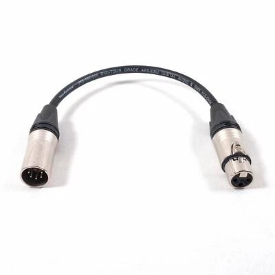 NEUTRIK, VAN DAMME DMX 3 Pin Female XLR to 5 Pin Male XLR Van Damme Lead. Adapter Turnaround Cable.