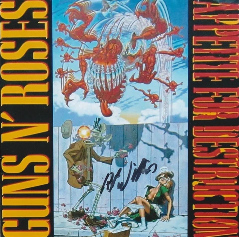 Robert Williams Signed 6x6 Inch Guns N' Roses Appetite for Destruction Photo Cover