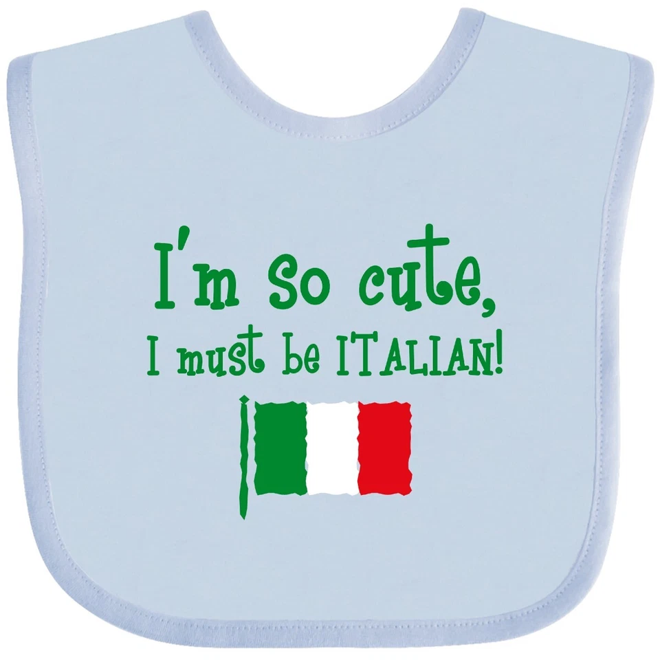 Babero de bebé italiano Inktastic So Linte Im Italia bandera Italia idea para ropa divertida Foto 1 de 1