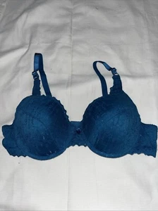 COOBIE Sexy Lace Teal  Embroidered Bra Size 38D - Picture 1 of 3