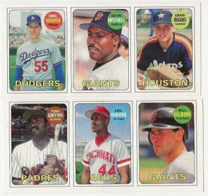 1990 Baseball Cards Magazine  set  of 24 panels of 3 Retro 1969 Topps # 1-72