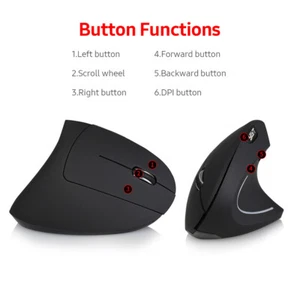 YWYT 2.4G Wireless Vertikale Maus Ergonomische Vertikale Maus Aufrechte PC Maus - Bild 1 von 10