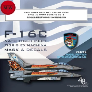 1/48 F-16C Nato Tiger Meet 2016 Mask Decal for Tamiya 61106/Kinetic K48102 Model - Picture 1 of 16