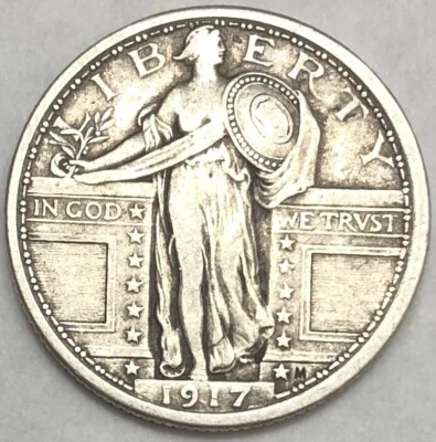 1917-P T1 Standing Liberty Quarter XF Detalles Foto 1 de 4