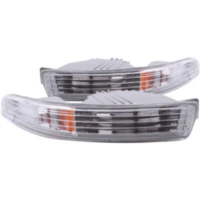 ANZO 1994-1997 Acura Integra Euro Parking Lights Chrome w/ Amber Reflector - Image 1 of 4