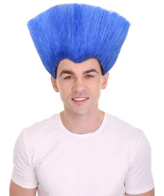 Peluca Juego de Luchador, Peluca Eléctrica de Largo Corto Múltiples Colores con Picos Rectos para Hombre Foto 1 de 4