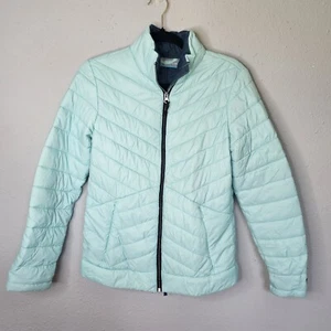 Free Country Womens Lightweight Puffer Jacket S Small Blue Zipper Mint Teal - Picture 1 of 13