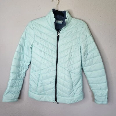 Free Country Womens Lightweight Puffer Jacket S Small Blue Zipper Mint Teal - Image 1 of 4