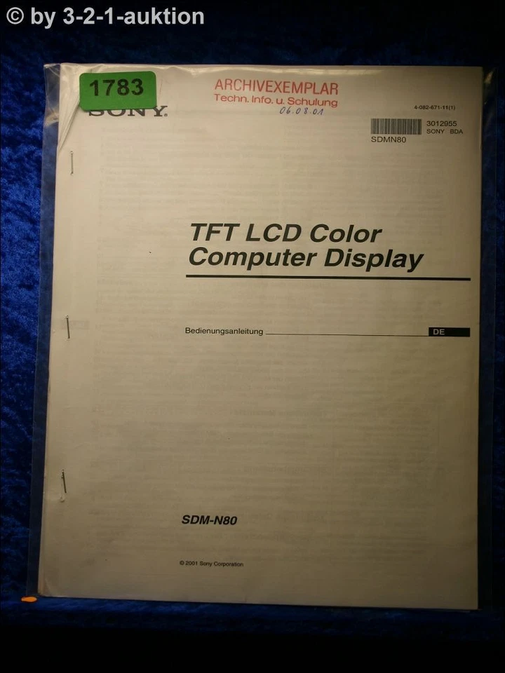 Sony Manuale Di Istruzioni SDM N80 Monitor Per Computer (#1783) - Immagine 1 di 1