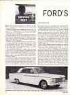 1962 FORD FAIRLANE ~ ORIGINAL 4-PAGE NEW CAR PREVIEW / DRIVE TEST / ARTICLE / AD