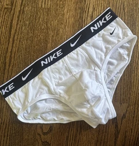 NIKE Dri-Fit Cotton Stretch Men Brief Collectible Item White Size Medium New - Picture 1 of 12