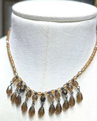 Gargantilla lágrima cristal ámbar tono dorado vintage ROBERT ROSE Foto 1 de 4