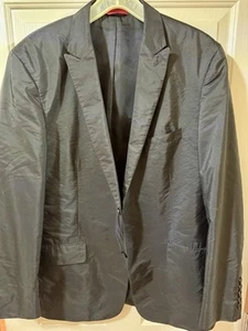ALFANI RED MENS METALLIC BLACK SUIT COAT BLAZER SPORTS JACKET SIZE L Large - Picture 1 of 10
