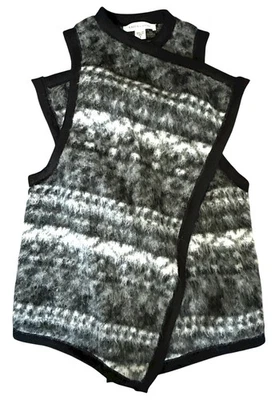Karen Kane Talla S Chaleco Punto Reversible Frente Abierto Geométrico Foto 1 de 4