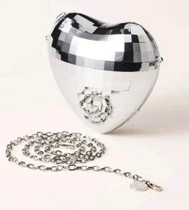 NWT Kate Spade New York x Target Silver Disco Heart Crossbody Bag Purse - Picture 1 of 3