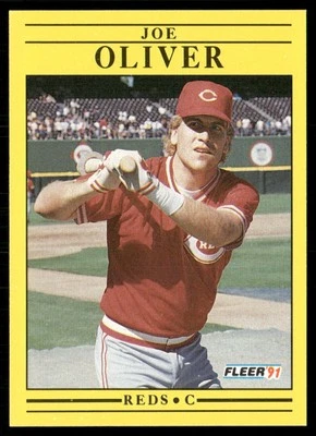 Joe Oliver 1991 Fleer #75a Cincinnati Reds - Image 1 of 2