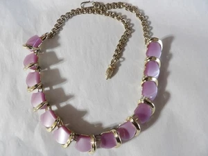 Vintage Thermoset Moonglow Lavender Necklace - Picture 1 of 9