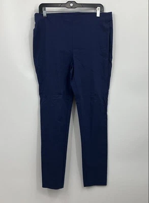 Michael Kors Women's Blue Flat Front Pull-On Stretch Ankle Pants Size Large - Image 1 of 4