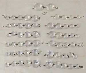 Lámpara de araña vintage cristal prisma hebras cuentas graduadas octágono facetadas lote C - Imagen 1 de 7