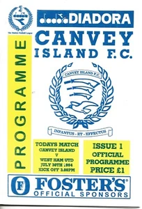 CANVEY ISLAND V WEST HAM UNITED ~ APTO PARA PRETEMPORADA ~ 30 DE JULIO DE 1994 - Imagen 1 de 1