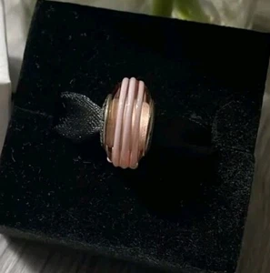 💖 Genuine Pandora Pink Lines Murano Bead Charm Bracelet S925 ALE Gift Silver - Picture 1 of 3