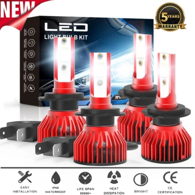 Faro LED H7 4x7 para BMW M6 Gran Coupé 2014-2015 2 lados haz alto bajo 100 W Foto 1 de 4