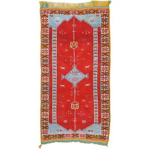 Alfombra vintage anudada a mano tribal argelina hecha a mano 100 % lana (talla 3,3 X 6,2) Cwr - Imagen 1 de 10
