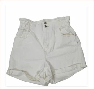 MANGO weiße Denim-Damenshorts Größe L Bürotasche elastische Taille RN115455 NEU - Bild 1 von 11