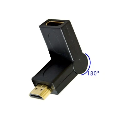 90/270 Degree Right Angle HDMI Male to Female M/F Swivel Adapter Extender 1080P - Image 1 of 2