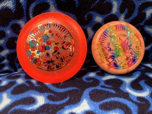 MINI DISC GOLF MARKER SET - STASH PAIR - LTD ED -3 HEADED DOG -WICKED ART! 15 - Bild 1 von 4