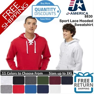 🔥 J. America Men Sport Lace Blend Hooded Sweatshirt Pocket Up To 3XL 8830 - Picture 1 of 63