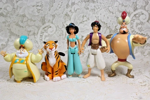 Vintage 1993 Disney Princess Jasmine Aladdin Action Figures Toys Lot of 5 Cover