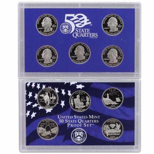 2003 S Proof State Quarter Set Gem Dcam No Box or Coa 5 Coins Cn-Clad Us Mint