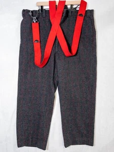 Vintage USA made WOOLRICH Wool Plaid Hunting Pants MALONE Charcoal Gray - Picture 1 of 7