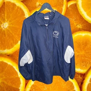 Red Oak Men's Blue Penn State L 1/4 Zip Pull Over Windbreaker Jacket Size - Picture 1 of 8