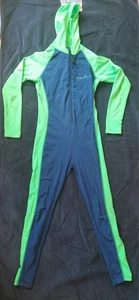 Ecostinger Boys Full Body Sun Protective Swimsuit With Hood Navy Lime Size 12 - Picture 1 of 14