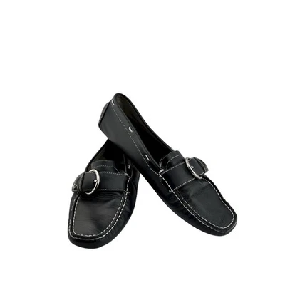 Mocasines de conducción LK Bennett Iggy de cuero con hebilla para mujer EU38 negros zapatos planos Foto 1 de 4