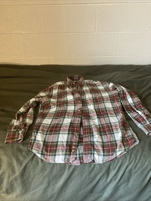 Vintage RedHead Shirt Adult Men’s Small Red Flannel Outdoor Button Up Mens White - Image 1 of 4