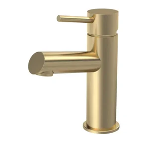 Velora Mono Basin Mixer Tap Single Lever + Clicker Waste - Brushed Brass PSTE805 - Picture 1 of 2