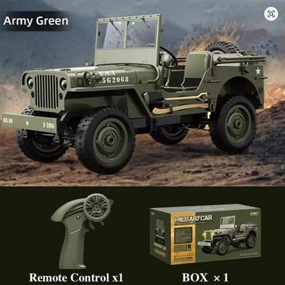 JJRC C8815 1/10 Army Jeep Military Car 2.4G 4WD With Lights US Stock - Image 1 of 4