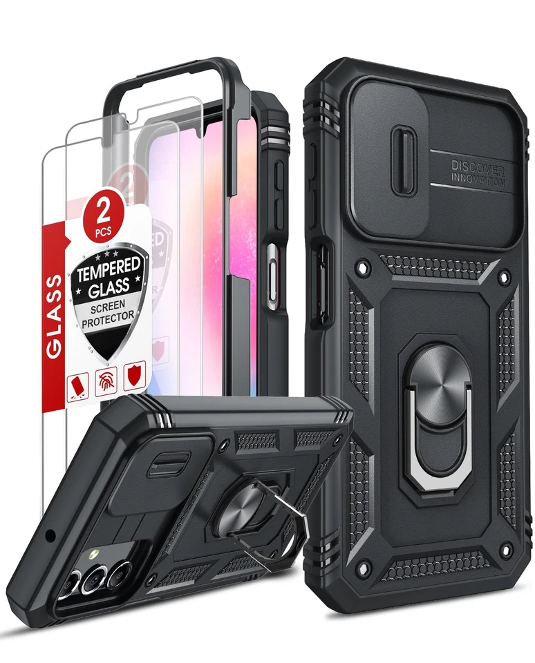 Cover per Samsung A25 5G con Vetro Temperato [2 Pack] Custodia Samsung Galaxy A - Immagine 1 di 4