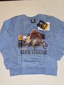 Jurassic World blue crewneck sweater kids size 8 DIMETRODON - Picture 1 of 9
