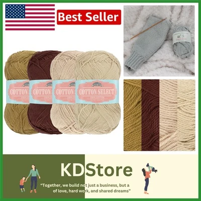 JubileeYarn Cotton Select - Tonos de marrón, peso deportivo, 4 madejas Foto 1 de 4