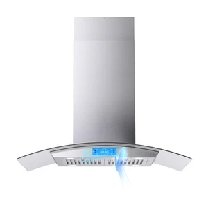 Island Range Hood 36 inch 700 CFM, Island Mount Kitchen Vent Hood with Temper... - Picture 1 of 8